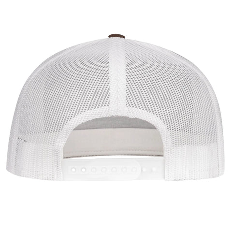 Brown & White Skull & Flowers Trucker