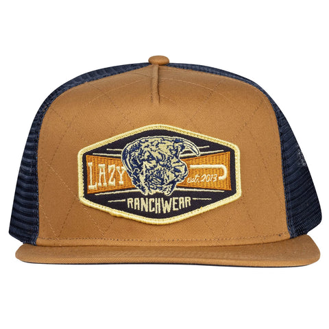 Mustard & Navy Diamond Ranch Trucker