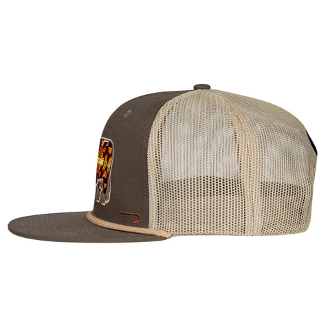Olive & Tan Apache Hereford Bull Trucker Hat