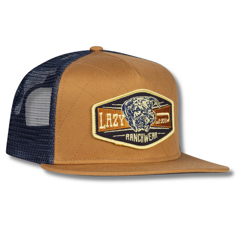 Mustard & Navy Diamond Ranch Trucker