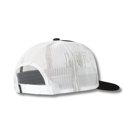 Back of Ariat Desert Patch Cap in black with adjustable snapback closure and breathable mesh design