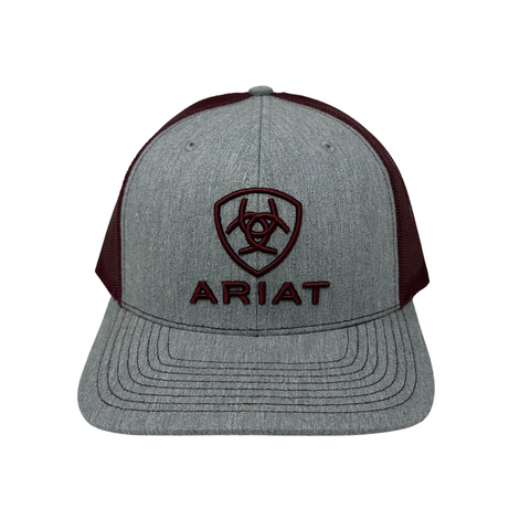 Front view of Ariat Embroidered Cap featuring structured crown and classic embroidered Ariat logo - Rooster
