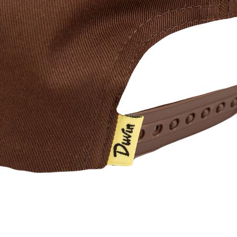 Back view of Duvin 94 Hat in Brown with adjustable snapback closure and tonal stitching