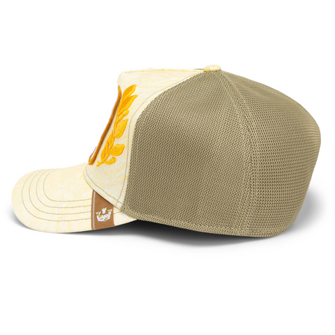 Side view of Goorin Bros. Facheun Hat showing flat brim, high-profile fit, and clean panel construction with tonal stitching