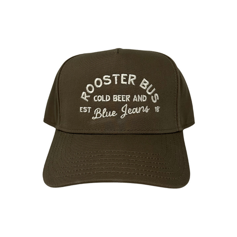 Cold Beer and Blue Jeans Rooster Bus Hat