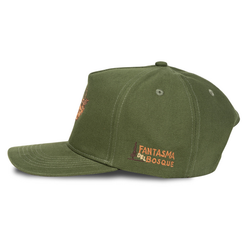 Side view of Sendero Elk Hat in green showing contrast mesh back, curved brim, and relaxed trucker-style fit