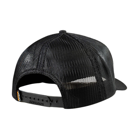 Back view of Ariat Work Patch snapback cap in black with bold patch logo – Rooster