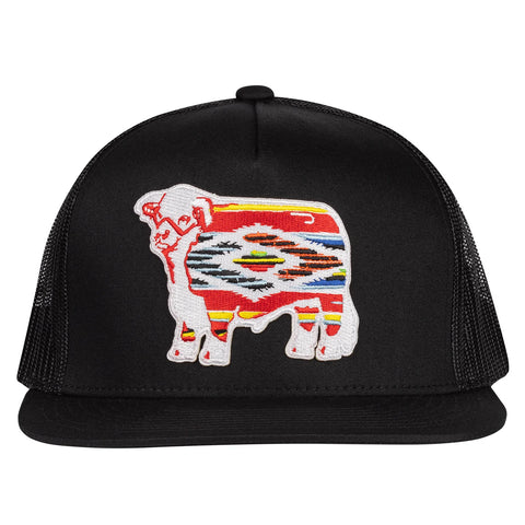 Black Serape Bull Trucker