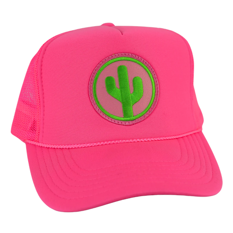 Simple Saguaro Big Pink Foamy Trucker