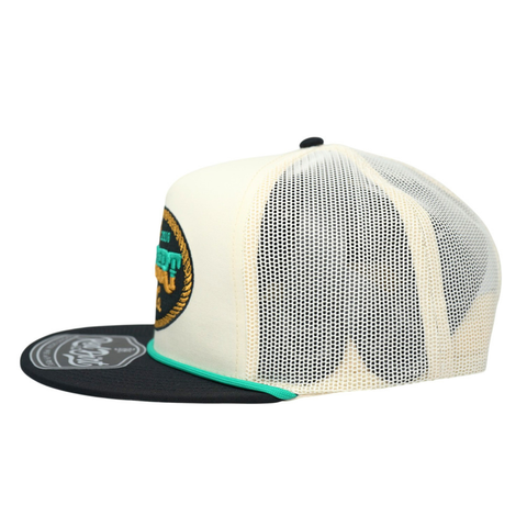 Buffalo Buckle- Stone- Black Bill Tq Rope 5 Panel - TopIt