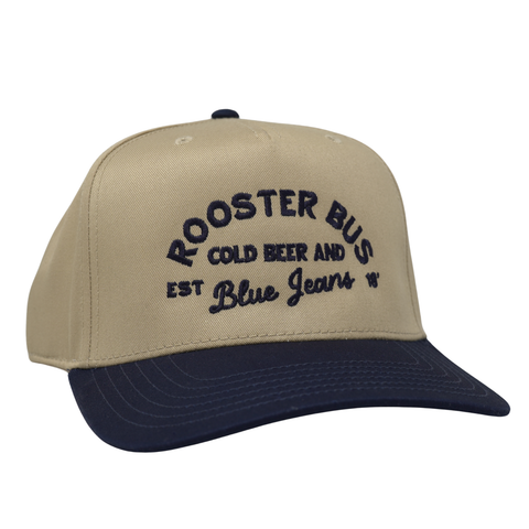 Cold Beer and Blue Jeans Hat - Khaki/Navy - TopIt