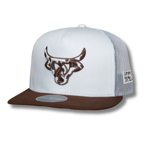 Cowhide White/Brown Hat