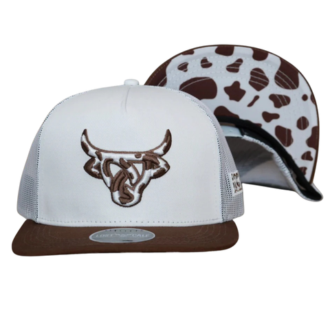 Cowhide White/Brown Hat