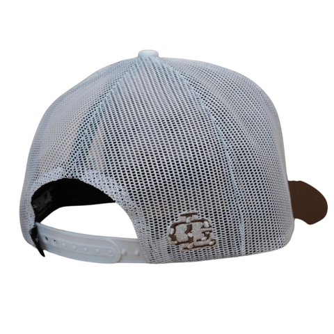 Cowhide White/Brown Hat