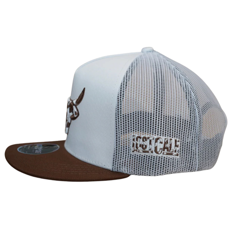 Cowhide White/Brown Hat