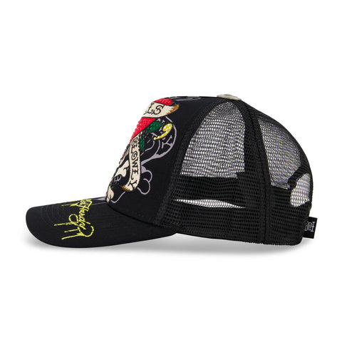 Rhinestone Love Kills Slowly Skull Hat