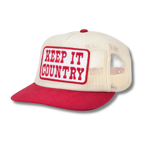 Keep It Country Snapback Cream/ Red