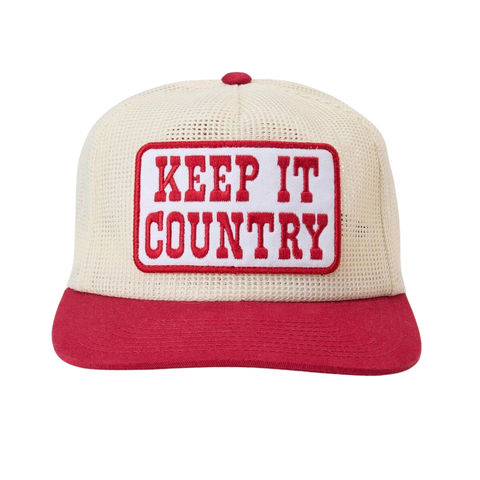 Keep It Country Snapback Cream/ Red