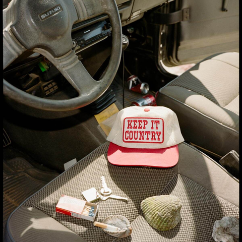 Keep It Country Snapback Cream/ Red