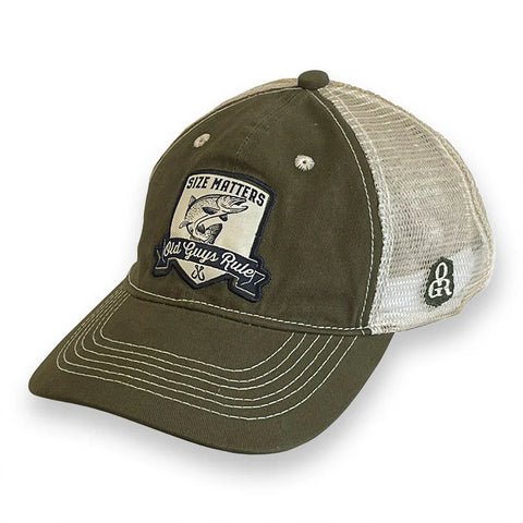 Size Matters Trucker Hat Dark Olive/ Ivory