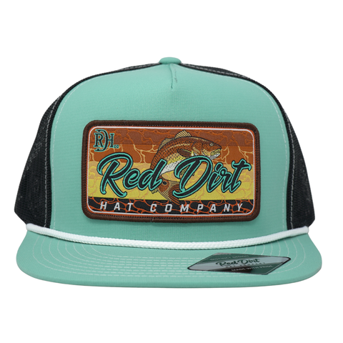 Red Fish - Turquoise/Black 5 Panel - TopIt