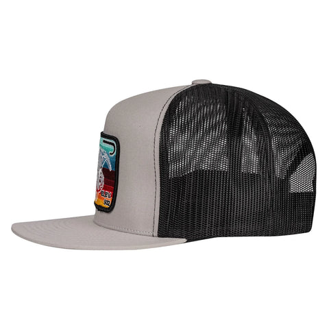 Silver Grey & Black Serape Elevation Trucker