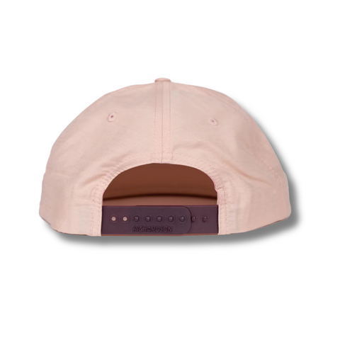 Snapback Hat Summer Script Pale Peach & Maroon