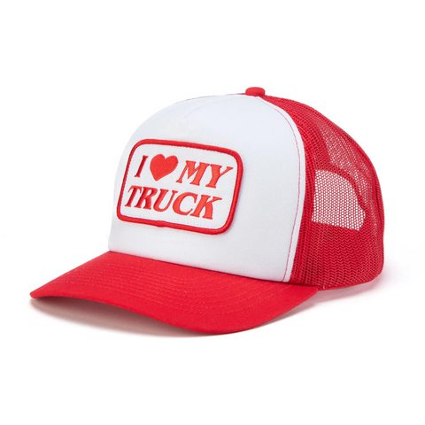 I Heart My Truck Mesh Snapback Red