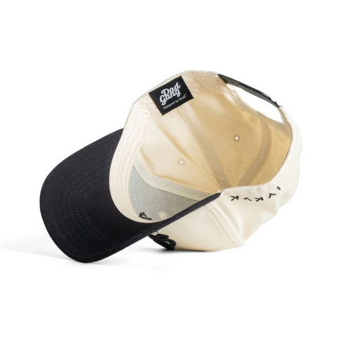 Dad Gang Hat Cream and Black