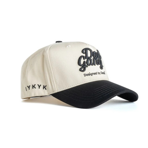 Dad Gang Hat Cream and Black