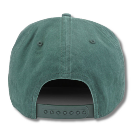 Back view of American Needle Miller High Life Walker Hat in Bottle with adjustable strap and metal buckle for a secure, custom fit