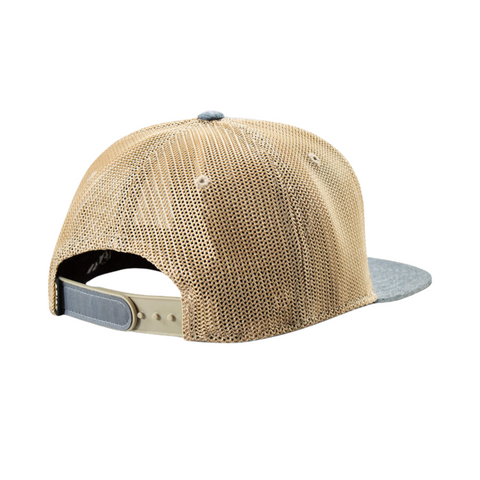 Back view of Ariat Work snapback cap with leather badge patch and structured crown – Rooster