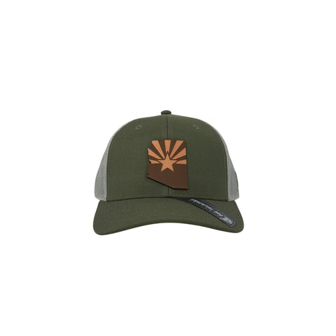 Arizona 48 State Tan Curved Trucker – Color: Light Loden