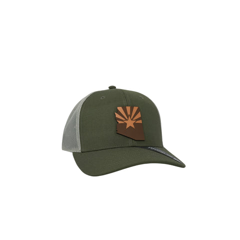 Arizona 48 State Tan Curved Trucker – Color: Light Loden