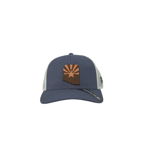 Arizona 48 State Tan Curved Trucker – Color: Light Navy