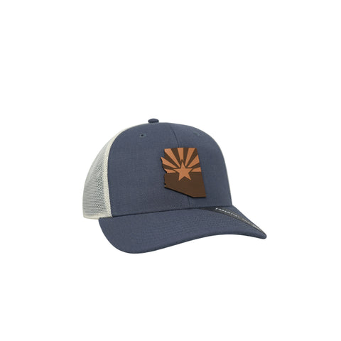 Arizona 48 State Tan Curved Trucker – Color: Light Navy