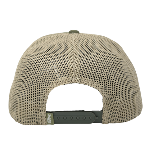Branded Trucker Snapback – Color: Green Waxed Canvas