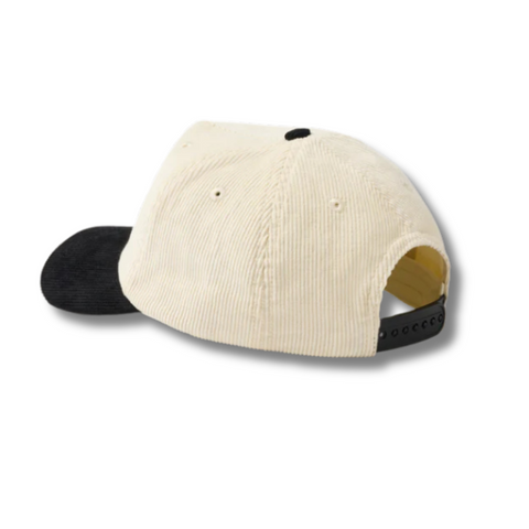 Back of Hemlock Wesley Baseball Hat in black with adjustable strap closure and minimal branding