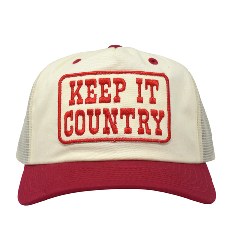 Keep It Country Trucker – Color: Cream/Red