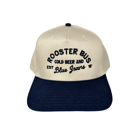 Cold Beer and Blue Jeans Rooster Bus Hat