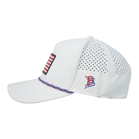 Old Glory PVC Curved 5 Panel Rope – Color: White with RWB Rope