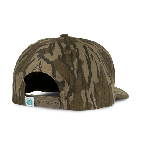 Back of Sendero Cowboy Country Club Hat in Mossy Oak with adjustable snapback closure and breathable mesh construction