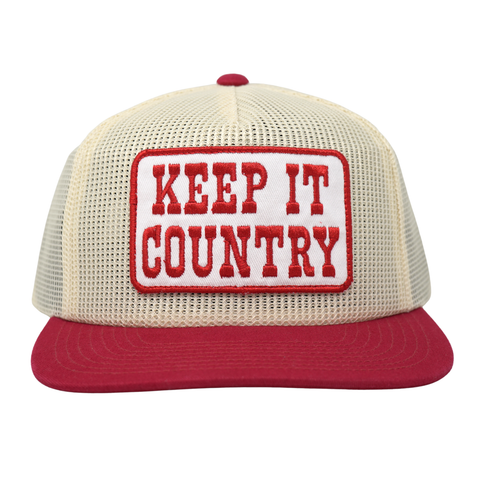 Keep It Country Snapback Cream/ Red