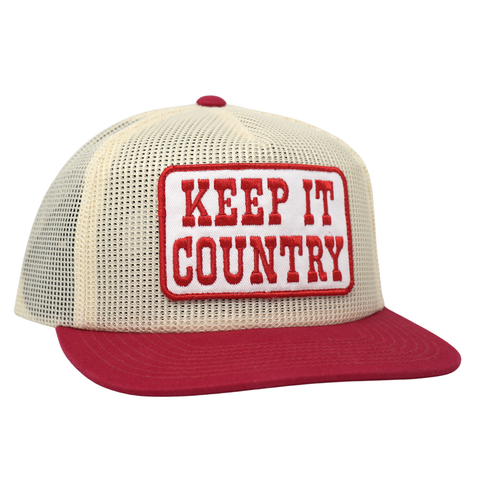 Keep It Country Snapback Cream/ Red