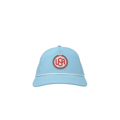USA Icon Curved 5 Panel Rope – Color: Sky Blue