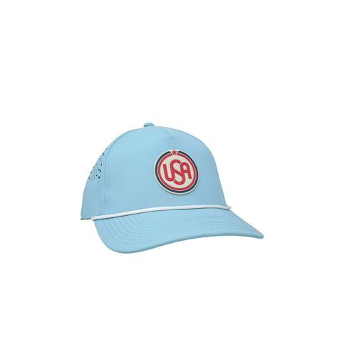 USA Icon Curved 5 Panel Rope – Color: Sky Blue
