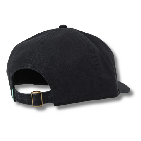 Back view of Vissla Signature Hat in Black with adjustable snapback closure and solid fabric back for a clean, modern look
